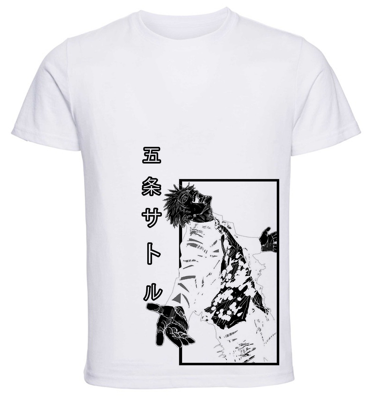 T-Shirt Black Grey White - Jujutsu Kaisen - Satoru Gojo